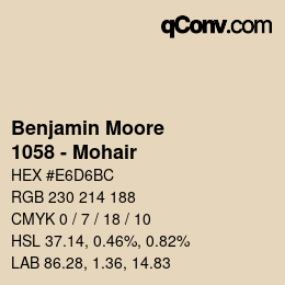 Color code: Benjamin Moore - 1058 - Mohair | qconv.com