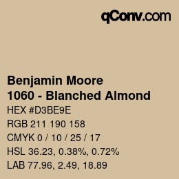 Color code: Benjamin Moore - 1060 - Blanched Almond | qconv.com