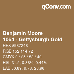 Code couleur: Benjamin Moore - 1064 - Gettysburgh Gold | qconv.com
