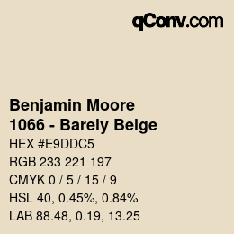 Color code: Benjamin Moore - 1066 - Barely Beige | qconv.com