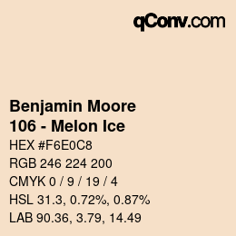 カラーコード: Benjamin Moore - 106 - Melon Ice | qconv.com