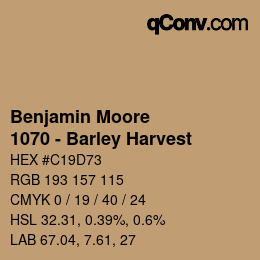 Código de color: Benjamin Moore - 1070 - Barley Harvest | qconv.com