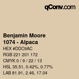 Color code: Benjamin Moore - 1074 - Alpaca | qconv.com