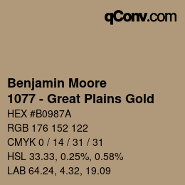 Farbcode: Benjamin Moore - 1077 - Great Plains Gold | qconv.com