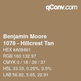Código de color: Benjamin Moore - 1078 - Hillcrest Tan | qconv.com
