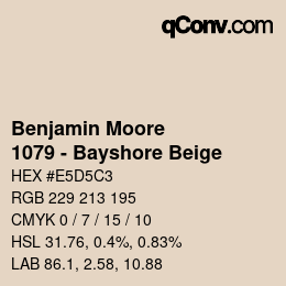 カラーコード: Benjamin Moore - 1079 - Bayshore Beige | qconv.com