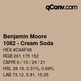 カラーコード: Benjamin Moore - 1082 - Cream Soda | qconv.com