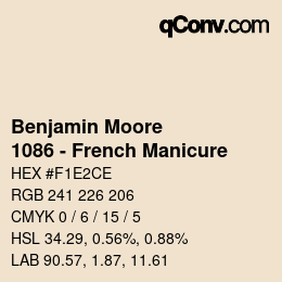 Color code: Benjamin Moore - 1086 - French Manicure | qconv.com