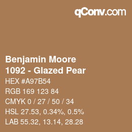 Código de color: Benjamin Moore - 1092 - Glazed Pear | qconv.com