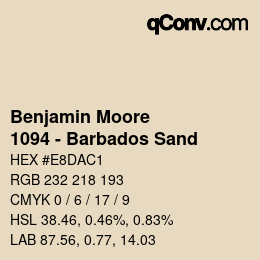 Farbcode: Benjamin Moore - 1094 - Barbados Sand | qconv.com