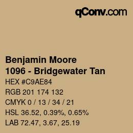 Código de color: Benjamin Moore - 1096 - Bridgewater Tan | qconv.com