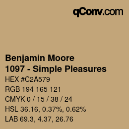 Code couleur: Benjamin Moore - 1097 - Simple Pleasures | qconv.com