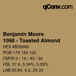 Code couleur: Benjamin Moore - 1098 - Toasted Almond | qconv.com
