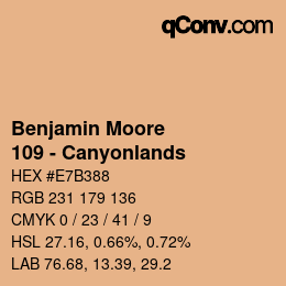 Código de color: Benjamin Moore - 109 - Canyonlands | qconv.com