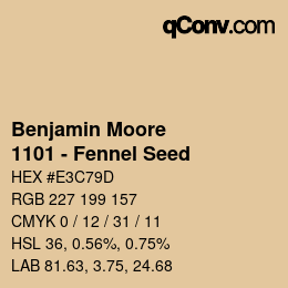 Código de color: Benjamin Moore - 1101 - Fennel Seed | qconv.com