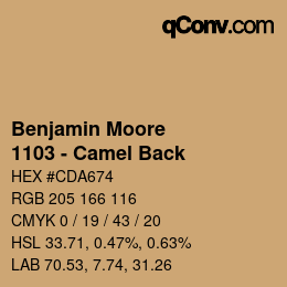 Código de color: Benjamin Moore - 1103 - Camel Back | qconv.com