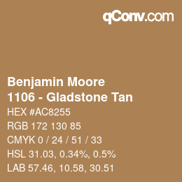 Color code: Benjamin Moore - 1106 - Gladstone Tan | qconv.com