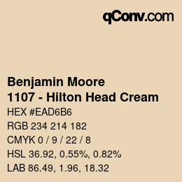 Color code: Benjamin Moore - 1107 - Hilton Head Cream | qconv.com
