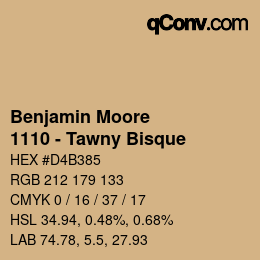Farbcode: Benjamin Moore - 1110 - Tawny Bisque | qconv.com