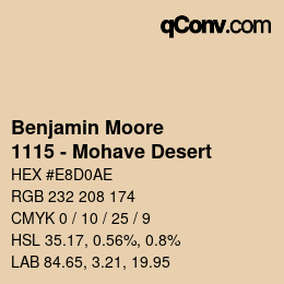Farbcode: Benjamin Moore - 1115 - Mohave Desert | qconv.com