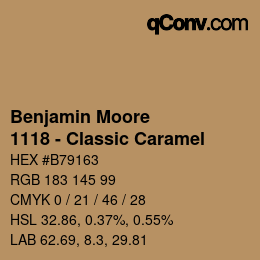 Color code: Benjamin Moore - 1118 - Classic Caramel | qconv.com