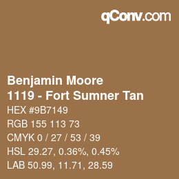 Farbcode: Benjamin Moore - 1119 - Fort Sumner Tan | qconv.com