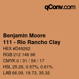 Code couleur: Benjamin Moore - 111 - Rio Rancho Clay | qconv.com