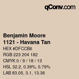 Color code: Benjamin Moore - 1121 - Havana Tan | qconv.com