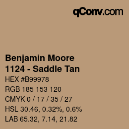 Color code: Benjamin Moore - 1124 - Saddle Tan | qconv.com