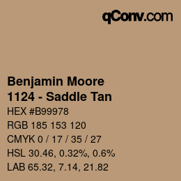 Code couleur: Benjamin Moore - 1124 - Saddle Tan | qconv.com