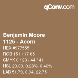 Code couleur: Benjamin Moore - 1125 - Acorn | qconv.com
