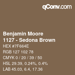 Color code: Benjamin Moore - 1127 - Sedona Brown | qconv.com