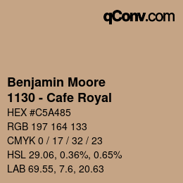 Color code: Benjamin Moore - 1130 - Cafe Royal | qconv.com