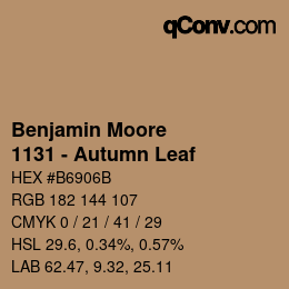 Color code: Benjamin Moore - 1131 - Autumn Leaf | qconv.com