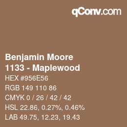 Color code: Benjamin Moore - 1133 - Maplewood | qconv.com