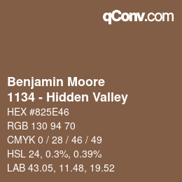 Color code: Benjamin Moore - 1134 - Hidden Valley | qconv.com