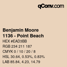 カラーコード: Benjamin Moore - 1136 - Point Beach | qconv.com
