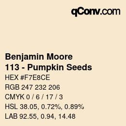 カラーコード: Benjamin Moore - 113 - Pumpkin Seeds | qconv.com