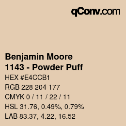 Color code: Benjamin Moore - 1143 - Powder Puff | qconv.com