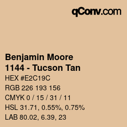 Código de color: Benjamin Moore - 1144 - Tucson Tan | qconv.com