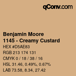 Código de color: Benjamin Moore - 1145 - Creamy Custard | qconv.com