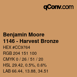 Code couleur: Benjamin Moore - 1146 - Harvest Bronze | qconv.com