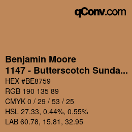 Color code: Benjamin Moore - 1147 - Butterscotch Sundae | qconv.com