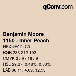 Código de color: Benjamin Moore - 1150 - Inner Peach | qconv.com