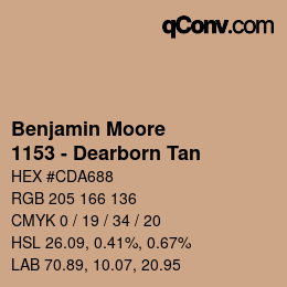 カラーコード: Benjamin Moore - 1153 - Dearborn Tan | qconv.com