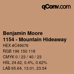 Código de color: Benjamin Moore - 1154 - Mountain Hideaway | qconv.com