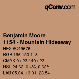 Código de color: Benjamin Moore - 1154 - Mountain Hideaway | qconv.com