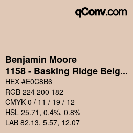 Farbcode: Benjamin Moore - 1158 - Basking Ridge Beige | qconv.com