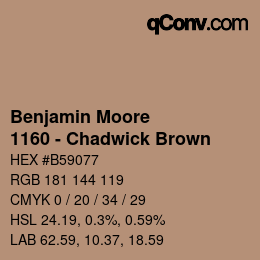 Código de color: Benjamin Moore - 1160 - Chadwick Brown | qconv.com