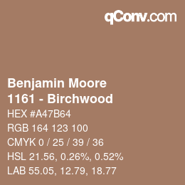 Color code: Benjamin Moore - 1161 - Birchwood | qconv.com